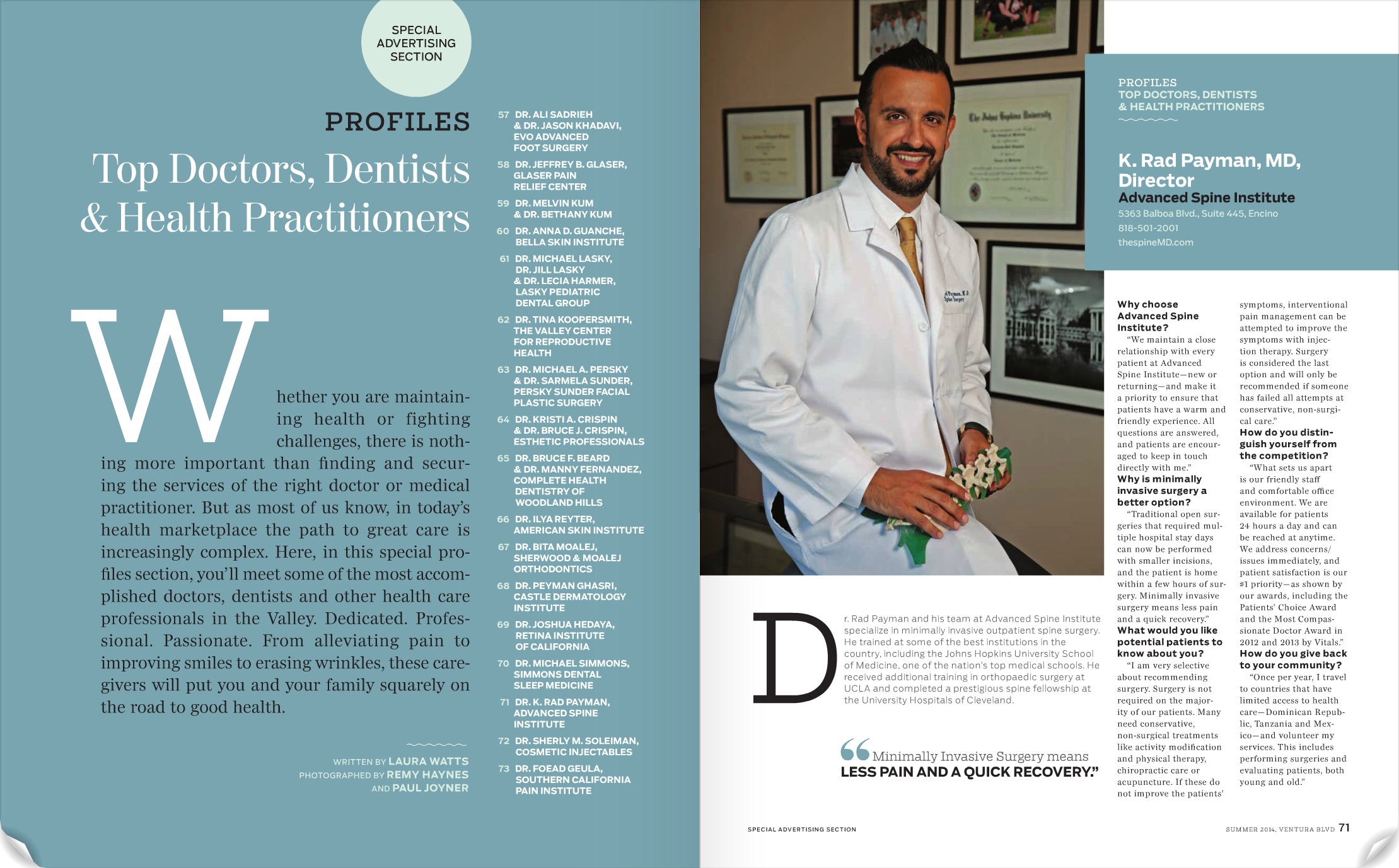 Top Doctors Profile - Ventura Blvd Magazine